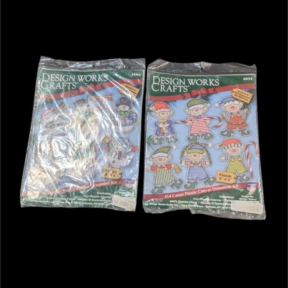 Design Works‎ Crafts 14 Plastic Canvas Ornament Kits Snowmen &